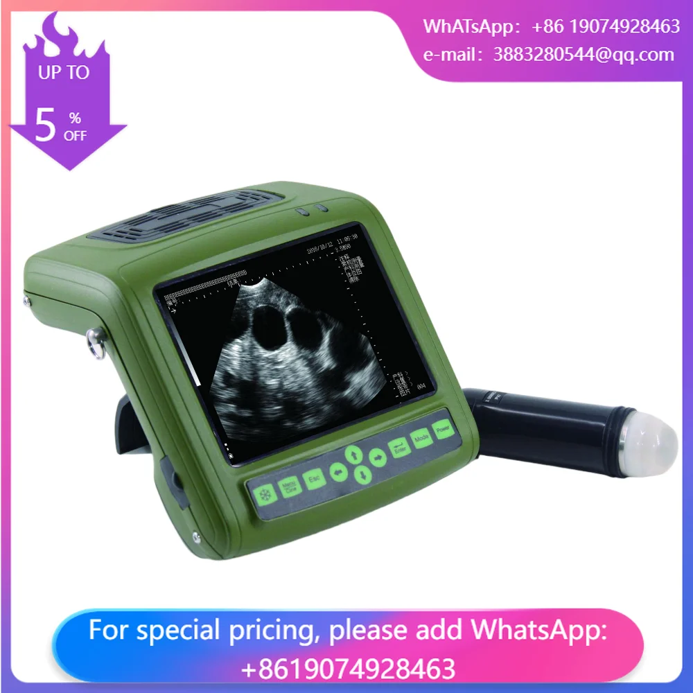 Portable Full-Digital Mechanical Sector Ultrasound Scanner Animals Veterinary Monitoring Device Class II CE Certified 1-Year MTR
