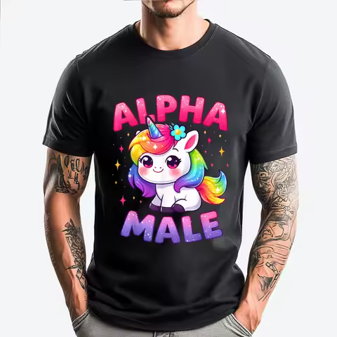 Funny Ironic Alpha Unicorn Sarcastic Girly Sparkle Rainbow Brand Clothing Graphic T Shirts Character