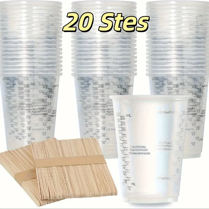 

Disposable Measuring Cups With Stirring Sticks Plastic Epoxy Resin Mixing Cups Accuracy For Mixing Resins Paints Epoxy Glues