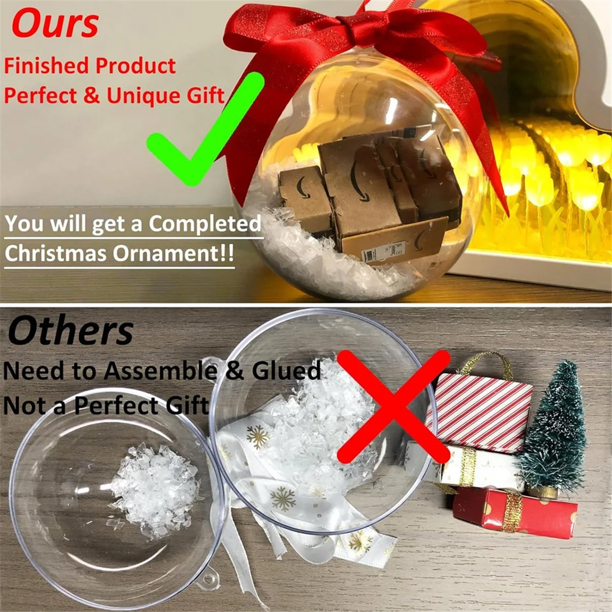 Christmas Ornament Ball Xmas Tree Decorations Clear Bauble Ornament House Hanging Ball Exquisite Gift-Express Delivery image 4