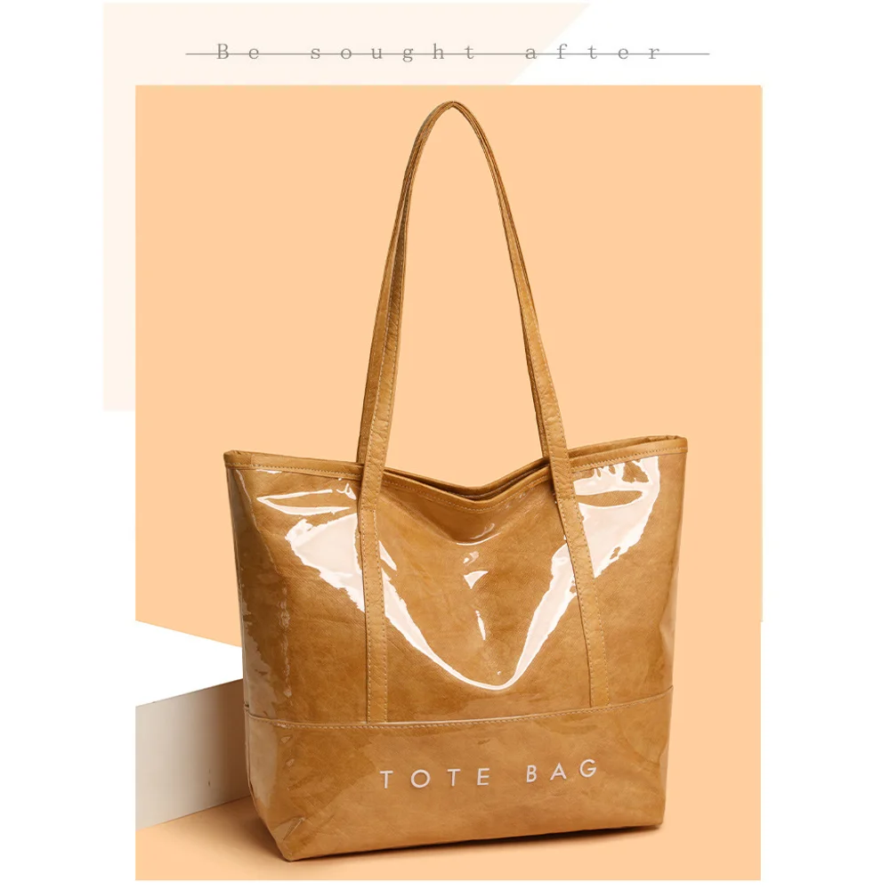 

Women's Large Capacity Tote Bags Summer Casual Letter Waterproof Handbags 2025 New College Student Commuting Shopping Bag