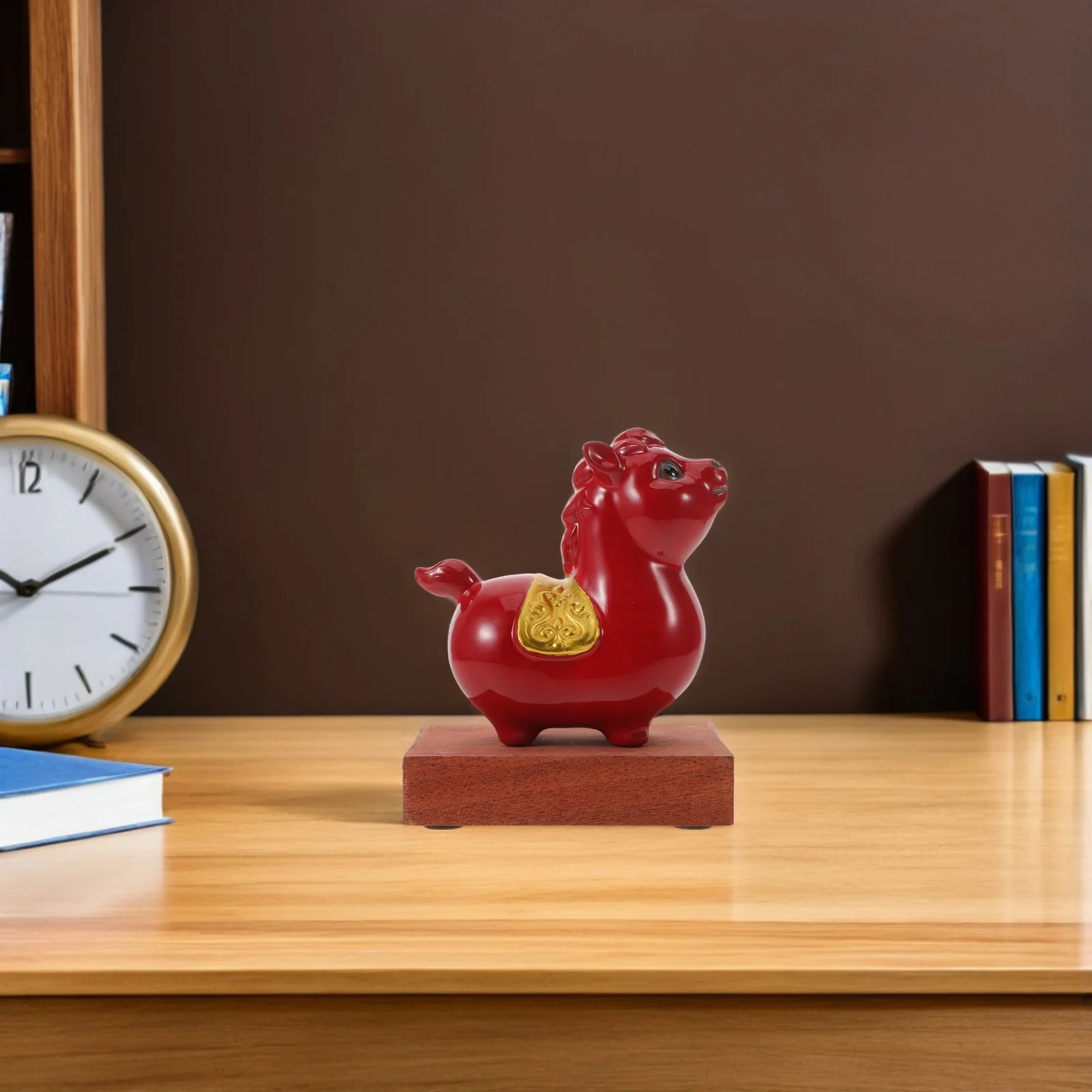 

Ceramic Horse Statue Red Decorative Running Horse Sculpture for Home Office Desk Chinese Zodiac Lucky Ornament Feng Shui Wealth