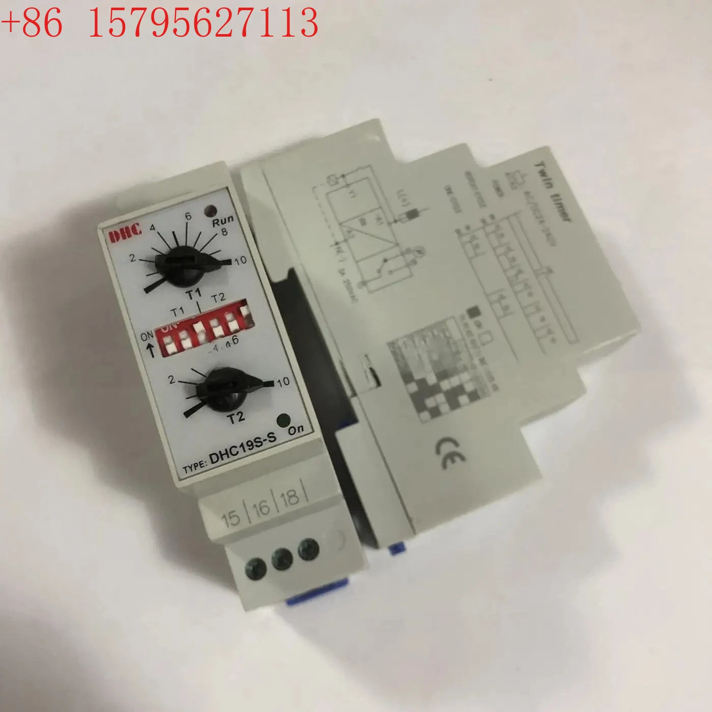 مجموعة مزدوجة تكرار دورة DIN السكك الحديدية تصاعد الوقت التتابع التيار المتناوب/DC24-240V المدخلات الموقت DHC19S-S