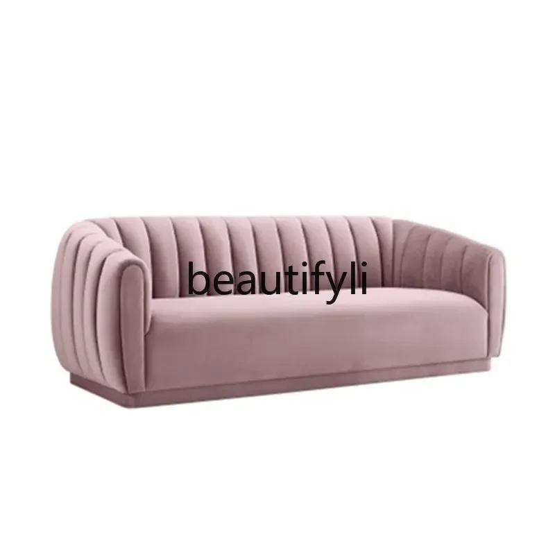 

A38 Nordic light luxury velvet fabric sofa combination simple creative homestay style leisure sofa