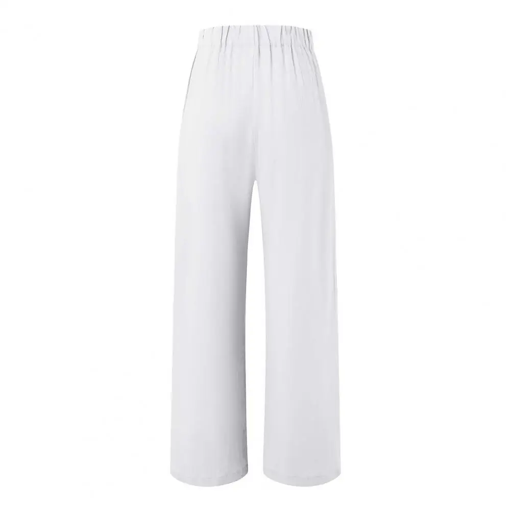 Pantalones informales holgados para mujer, pantalón de pierna ancha de cintura alta con bolsillos, ropa de calle informal para playa, moda