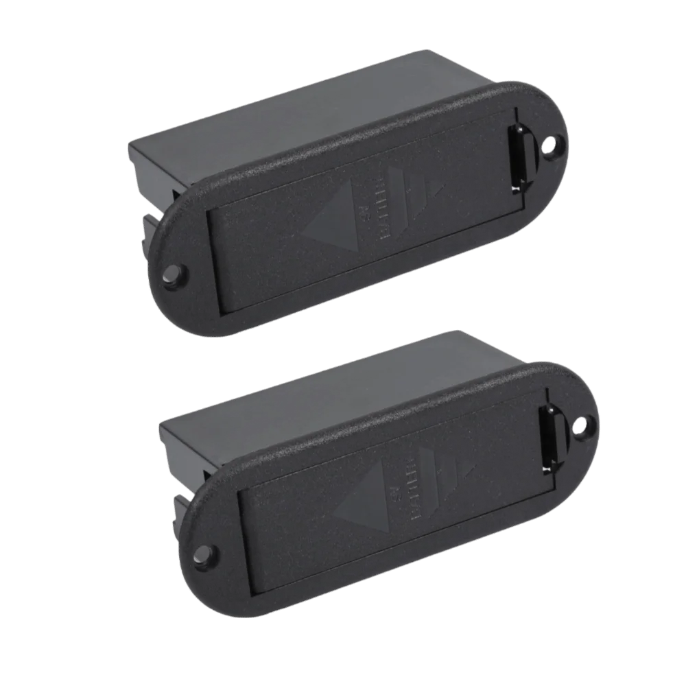 2PCS Durable Black Color Battery Cover Box Plastic Guitar Battery Case Pickup Battery Holder For Electric Guitar