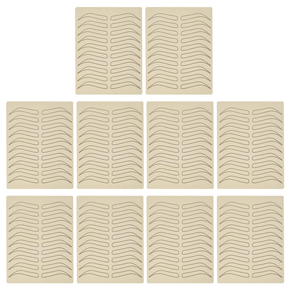 

10pcs Professional Eyebrow Tattooing Skin Silicone Practice Sheet Microblading Training Tool For Tattoo Artists Portable Tattoo