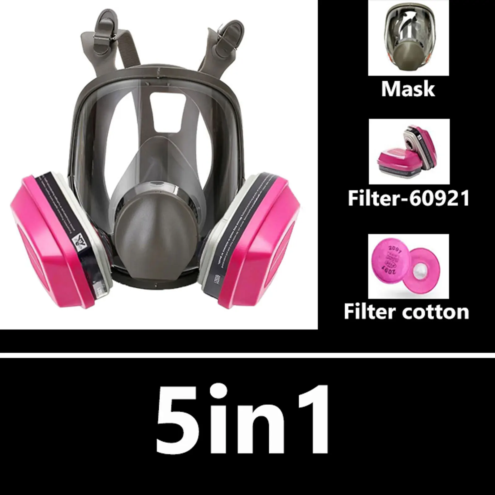 

Многоразовый противотуманный противогаз с фильтрами из активированного угля 60921, против пыли, органический пары, идеально подходит для покраски