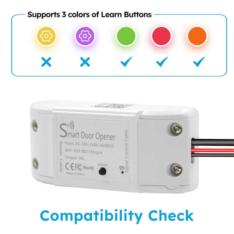 ABKI-1 PCS Per Homekit Wifi Interruttore Della Porta Del Garage In Plastica Bianca Vita Intelligente A Distanza Via Per Siri Carplay SPINA UE
