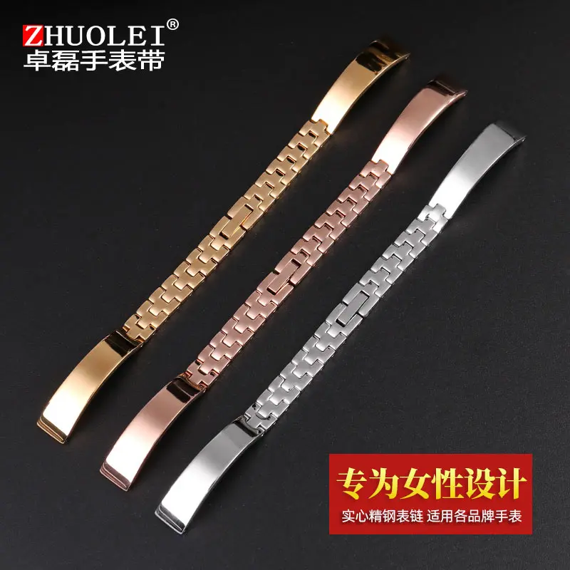 8mm 10mm 12mm 14mm Ladies Stainless steel watchband For Armani Swarovski Casio fossil watch strap women Fashion Bright bracelet