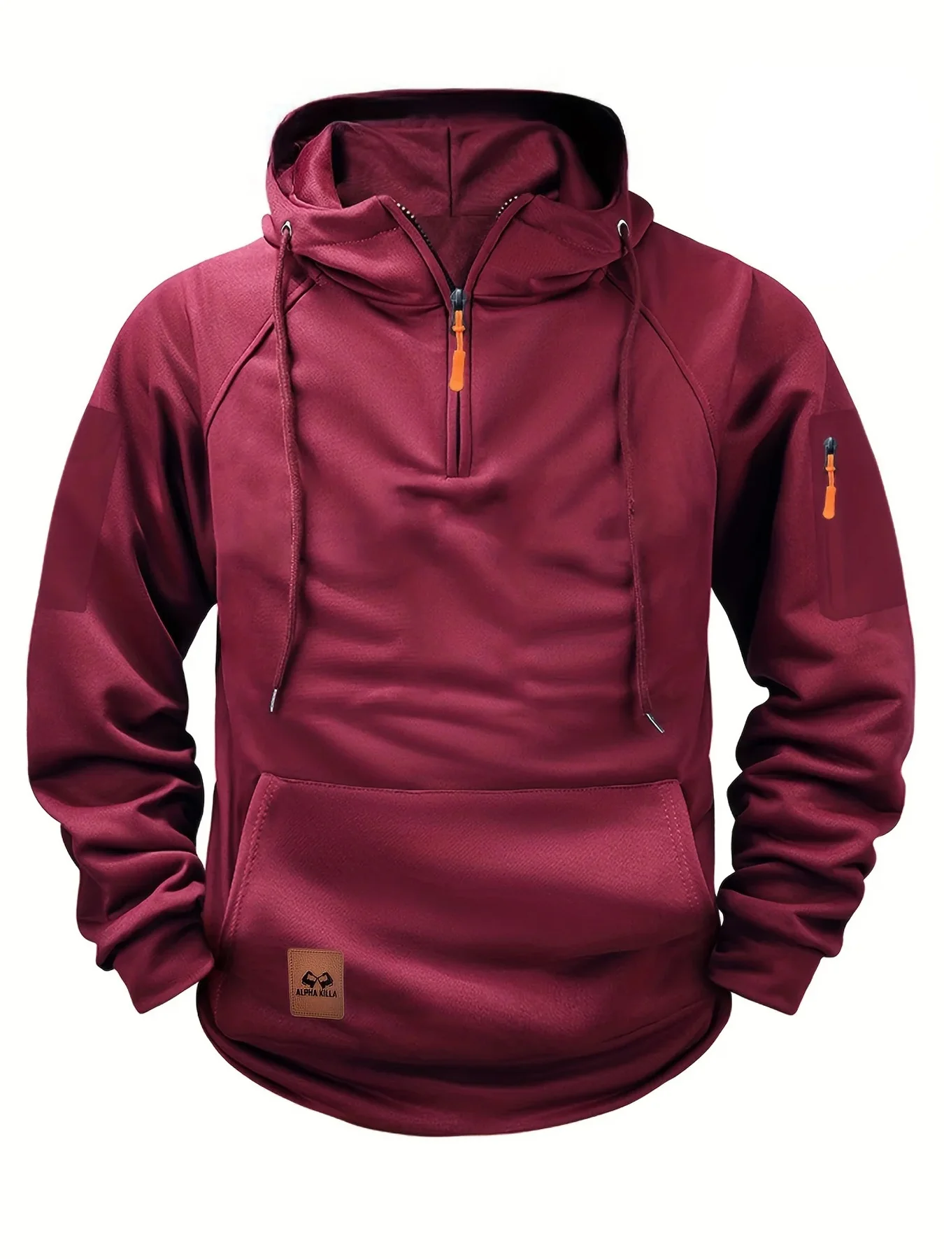 New Multi Pocket Zipper Fleece Dropped Shoulder Hooded Sweatshirt Men's Women's Plus Size Loose Pullover Fashion Sweatshirt