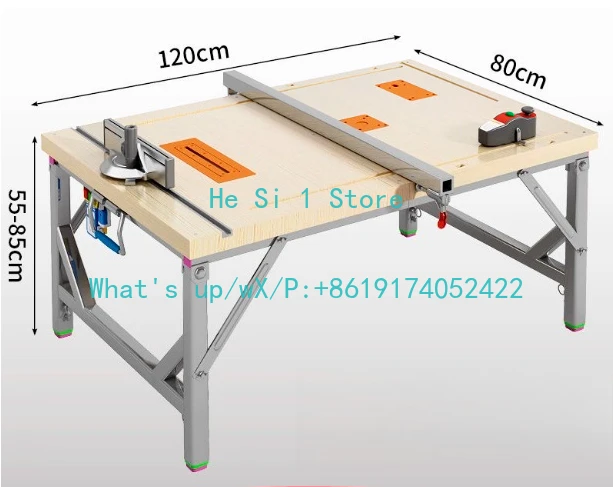 Woodworking workbench Multifunctional sliding table flip saw Portable table saw Small lifting table Folding saw frame