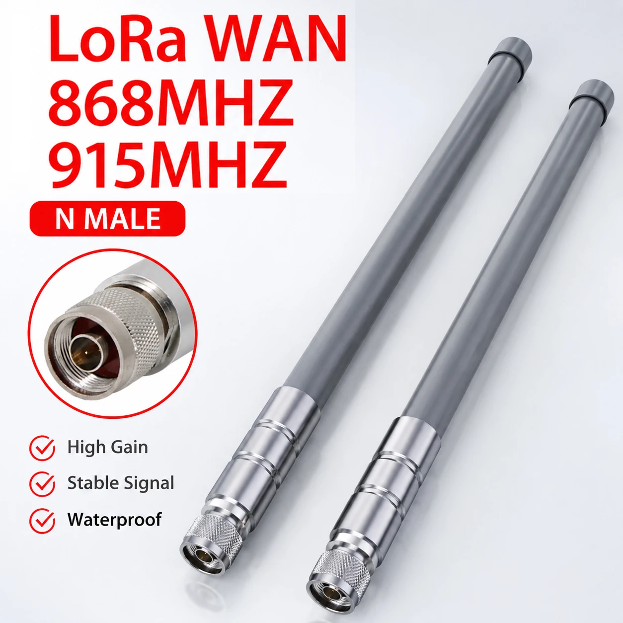 LoRa WAN 868MHz Antenna 915MHz  Meshtastic Helium Hotspot Outdoor N Male Omni Fiberglass Long-distance Receiving Antennas GIZONT