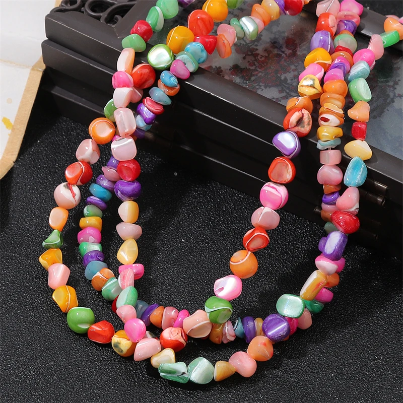 Mixed Color 7-8mm Irregular Shapes Natural Shell Chips Beads Mother of Pearl Beads for Necklace Bracelet DIY Jewelry Making