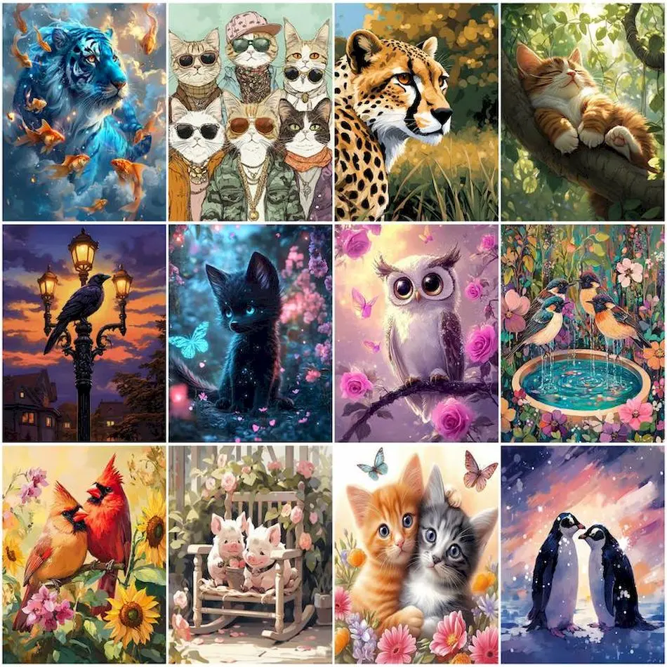

RUOPOTY Painting By Numbers On Canvas To Paint Animals Decorative Paintings Drawing Art Supplies Diy Set Artwork Home Decoration