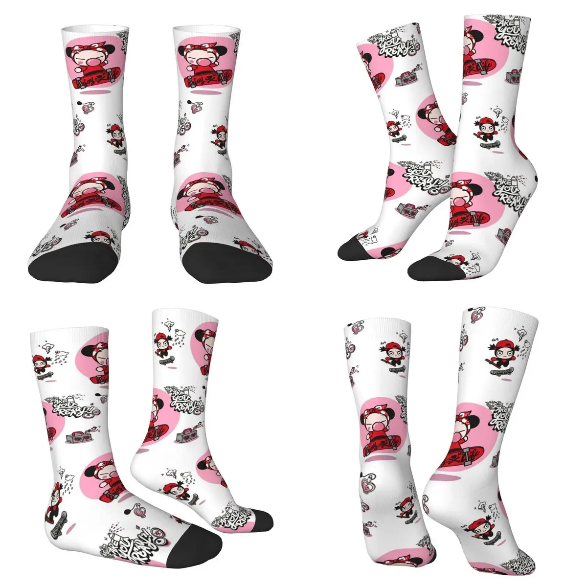 

Носки с героями мультфильмов Pucca (5), супер мягкие чулки в стиле Харадзюку, аксессуары, длинные носки для подарка на день рождения унисекс