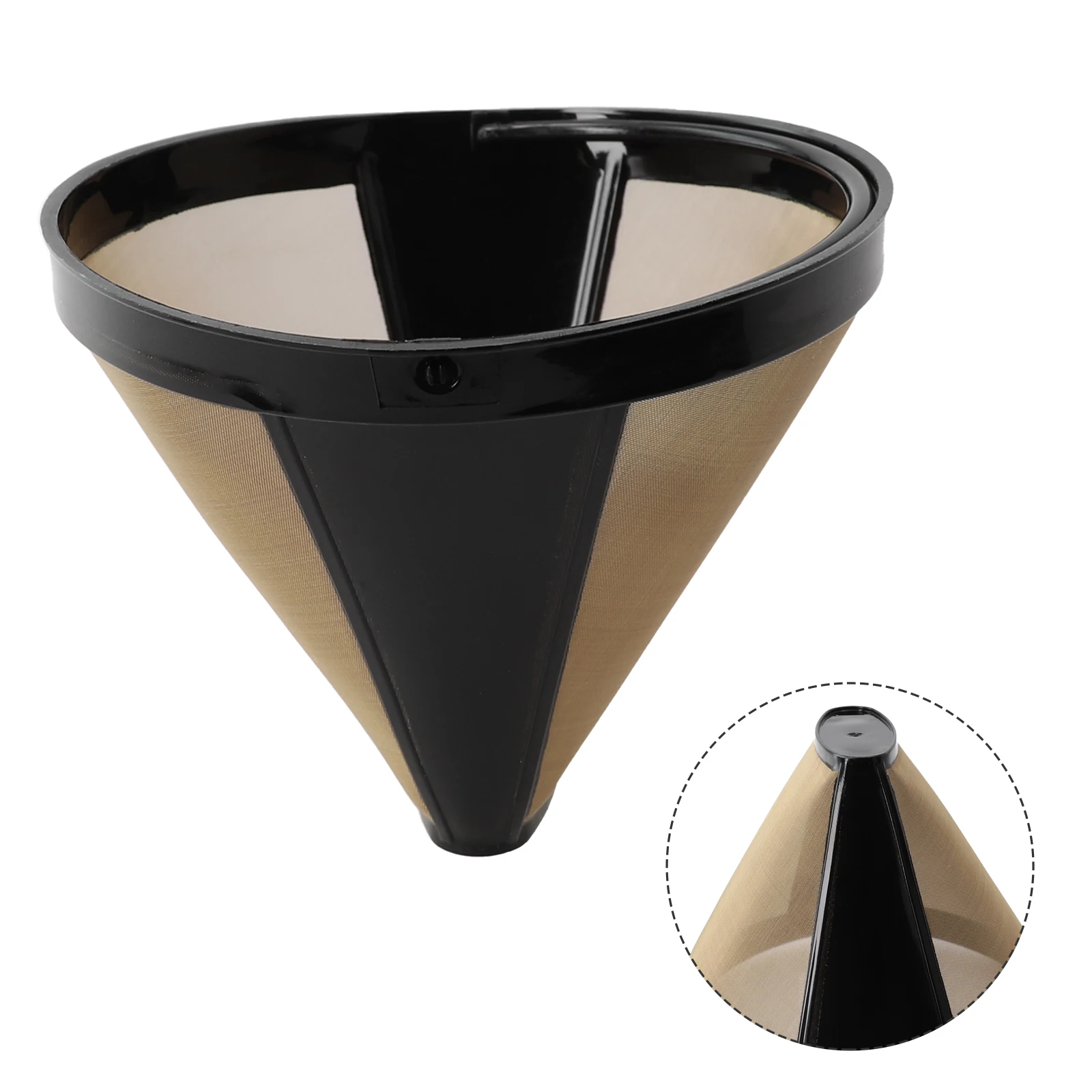 1pc Cone Shape Permanent Coffee Filter Mesh Basket Stainless Steel Reusable Kitchen Coffeeware Coffee Filters