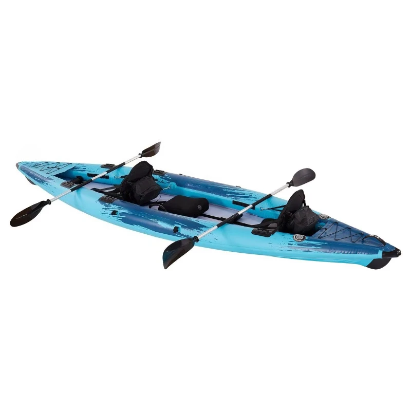 

2-Person recreational inflatable kayak, 700-pound capacity, durable portable kayak, suitable for paddling adventures