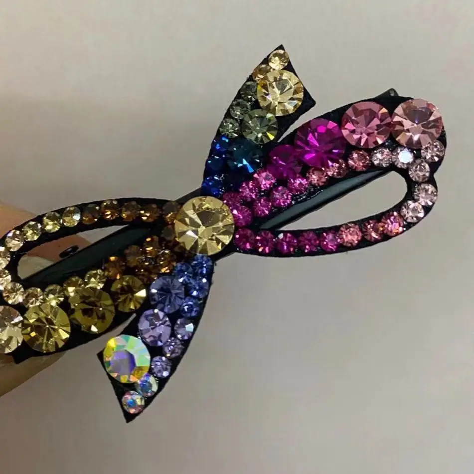 

New Fashionable Water Diamond Acrylic Butterfly Duck Billed Clip Korean Edition Four Seasons Simple Style Versatile Headpiece