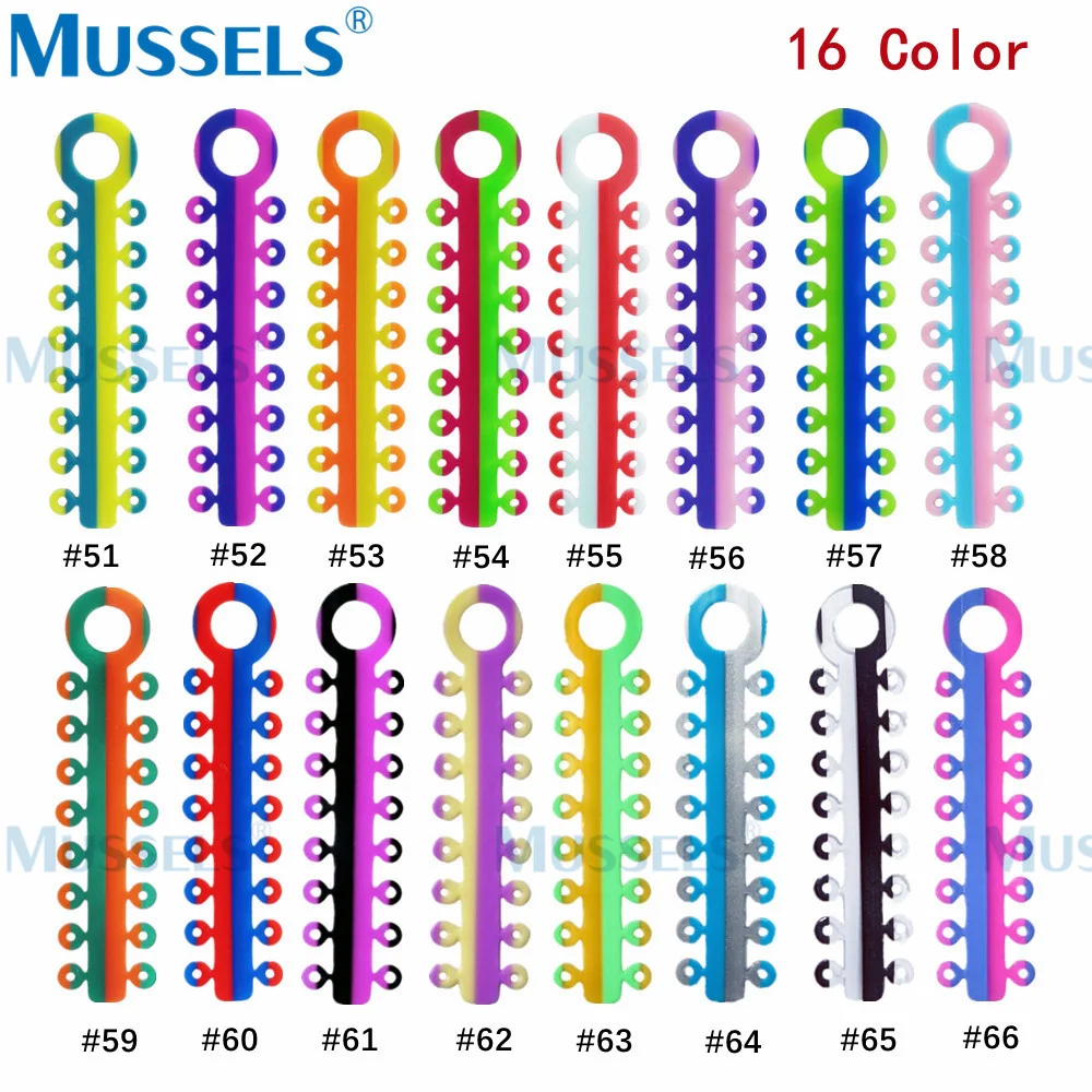 Ligaduras elásticas de ortodoncia Dental, 21 colores, cadena eléctrica para tirantes, bandas de goma, soportes de odontología, continuo, largo y