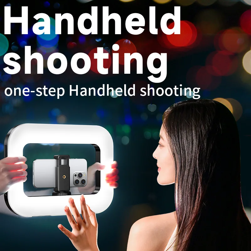 Handheld Ring LED Oplaadbaar invullicht Draagbare mobiele telefoon Live-uitzending Fotografie Desktop Selfie Light