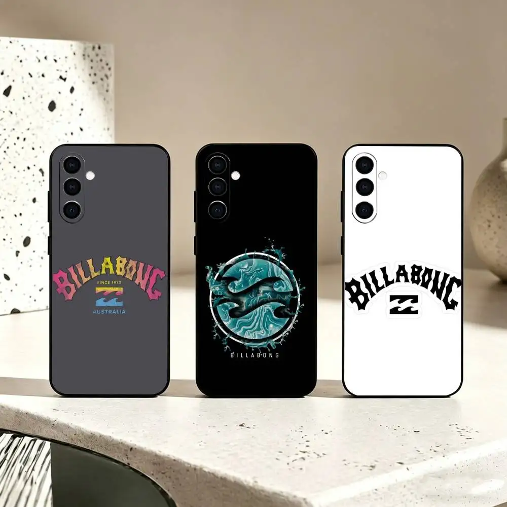 Fashion B-Billabong logo Phone Case For Samsung Galaxy A73,A72,A71,A70,A53,A52,A51,Others Soft Black Cover