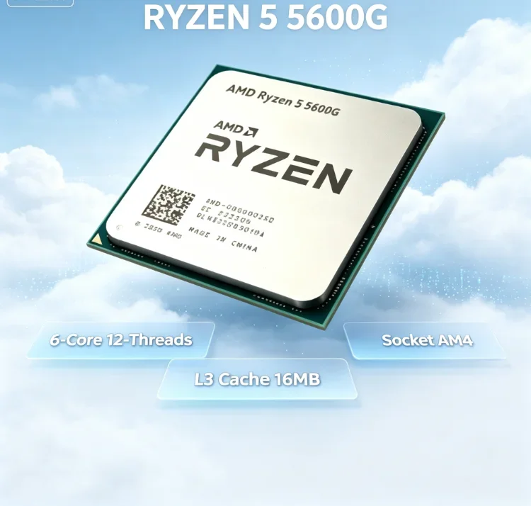 AMD Ryzen 5 5600G Tray Version Desktop CPU 6 Cores 12 Threads 3.9GHz 4.4GHz Boost Integrated Graphics AM4 Socket No Cooler