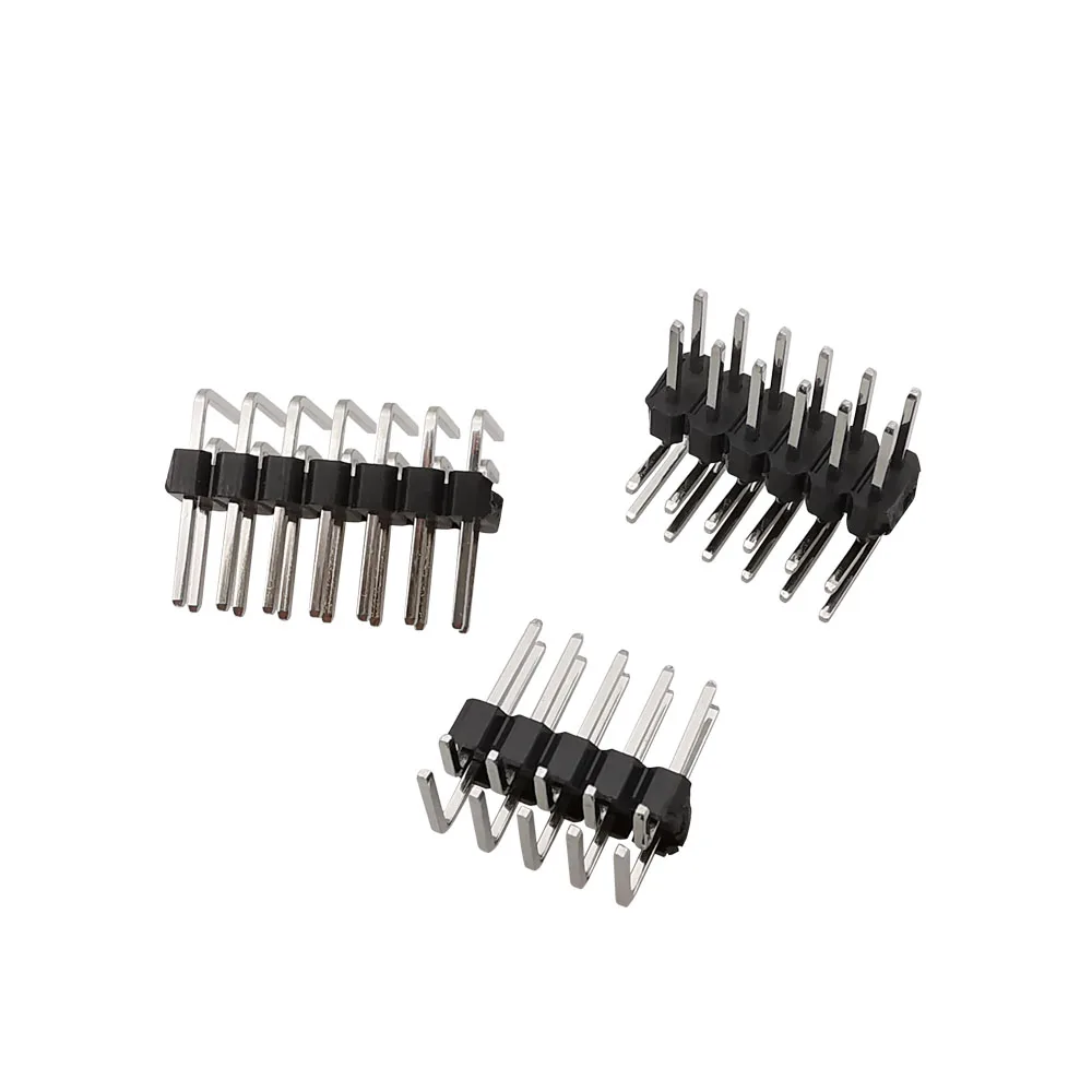 10Pcs Double Row 2.54mm Curved Needle Right Angle Pin Header Connector 2x2/3/4/5/6/7/8/9/10/12/20/40Pin For Arduino