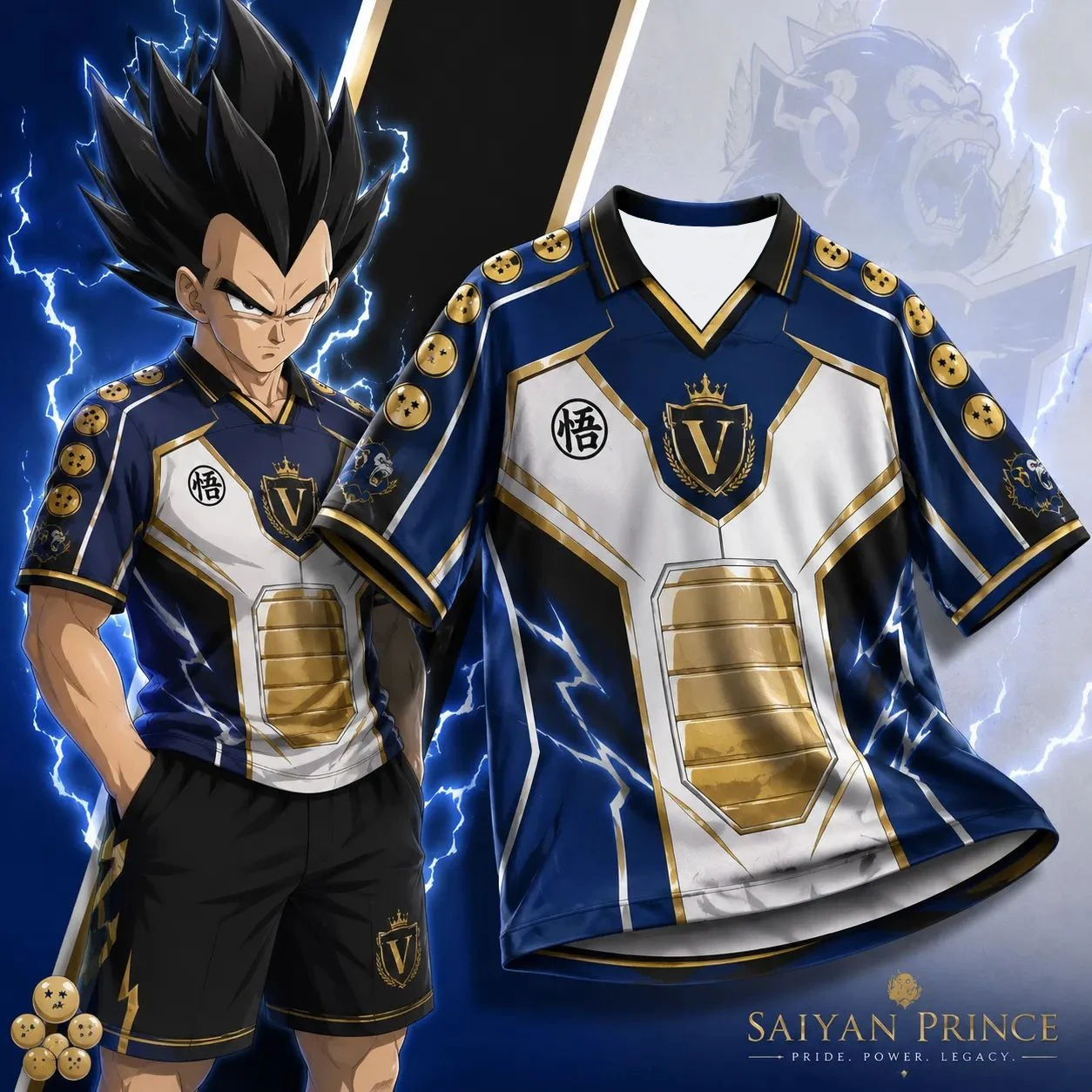 Sports Equipment Jersey - Anime Dragon Ball Vegeta Saiyan Prince