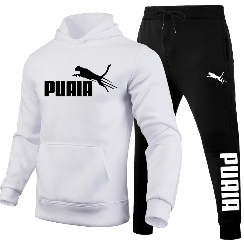 2026 New Men's Suit - Fall/Winter Daily Casual Outdoor Comfortable Warm Hooded Sweatshirt and Sports Pants