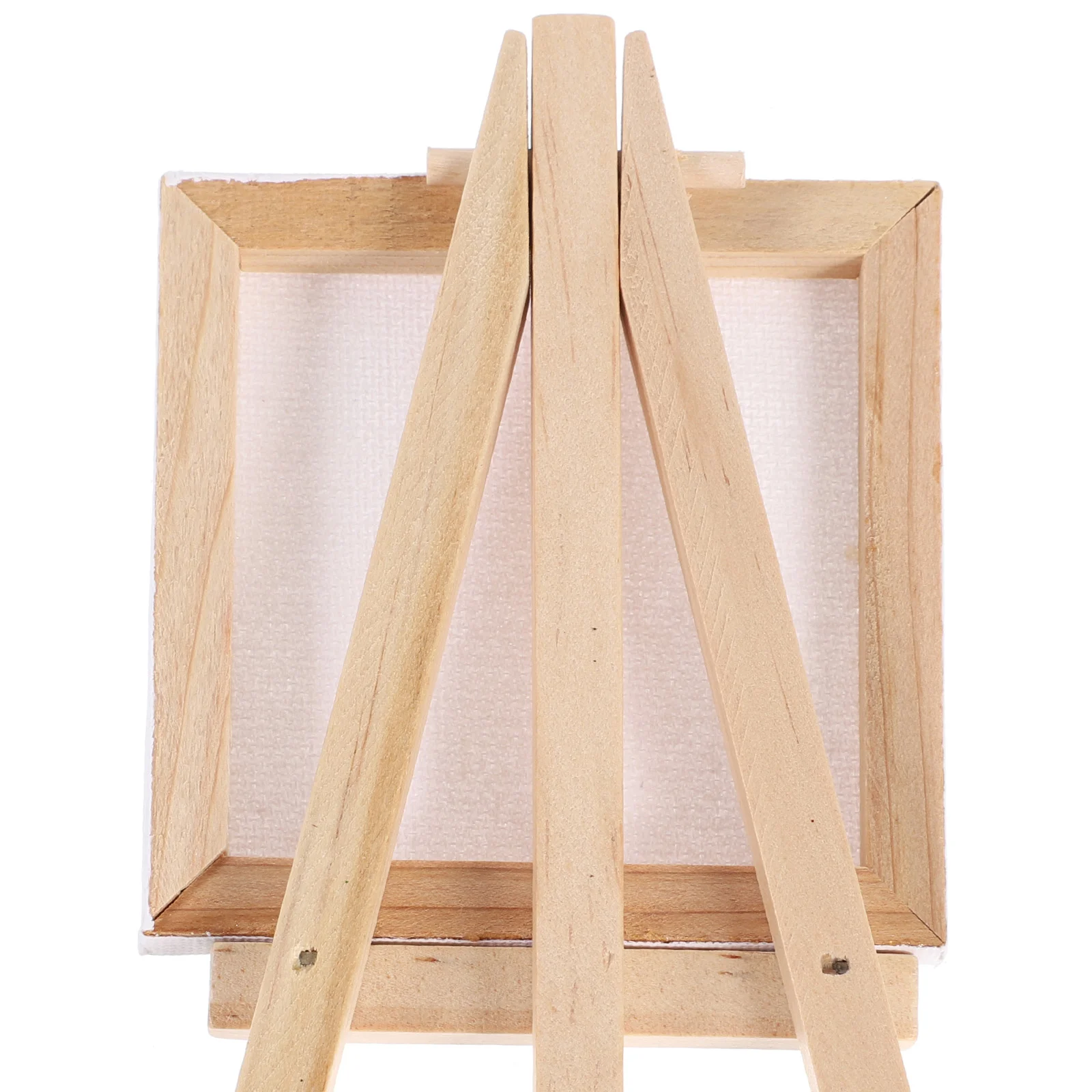 6 Sets Complete Easel and Canvas Painting Wooden Blank Boards Bamboo Mini Stretched Artist