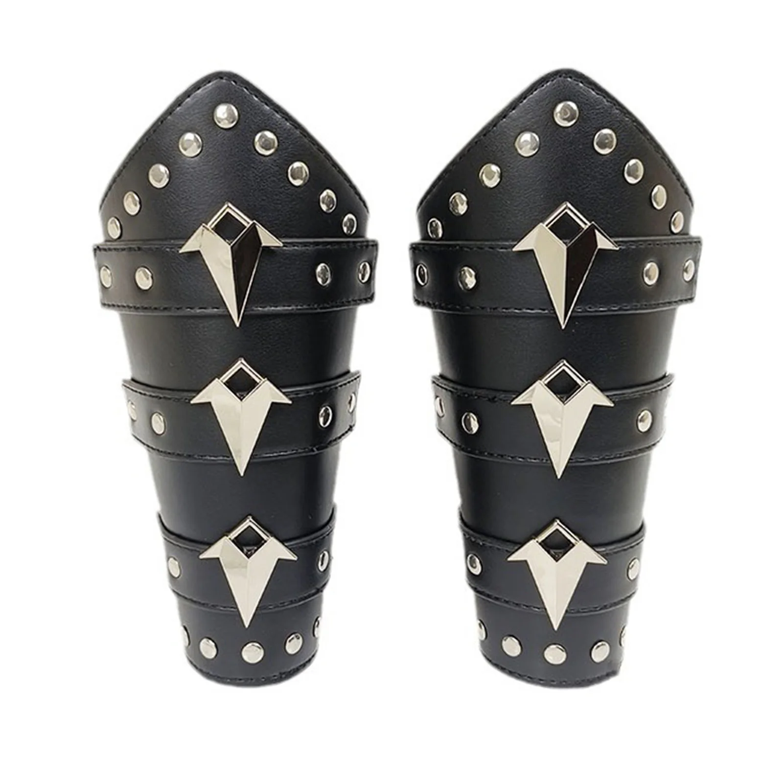 Vintage Medieval Arm Guards Sleeve Punk Style Faux Leather Knight Archer Gauntlets Wrist Sleeve Men Halloween Cosplay Accessorie