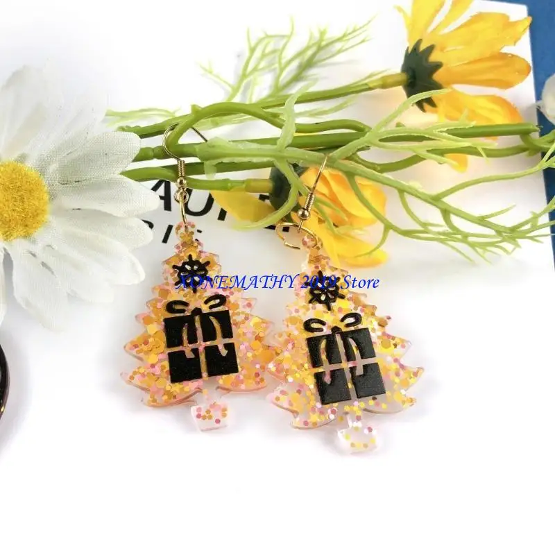 

F42F 9 Pcs Christmas Tree Mold DIY Epoxy Earrings Silicone Mold Resin Craft Mould