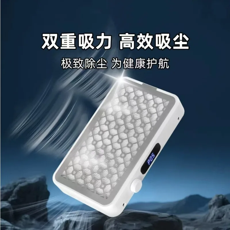 Ultra-thin Silent Dual Turbine Nail Dust Collector Vacuum with Strong Suction and Dust Filtration for Salon