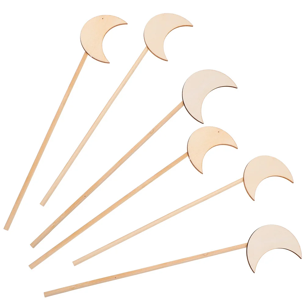 6 Pcs Angel Stick Child Girls Toys Educational Wooden Craft Sticks Bulk