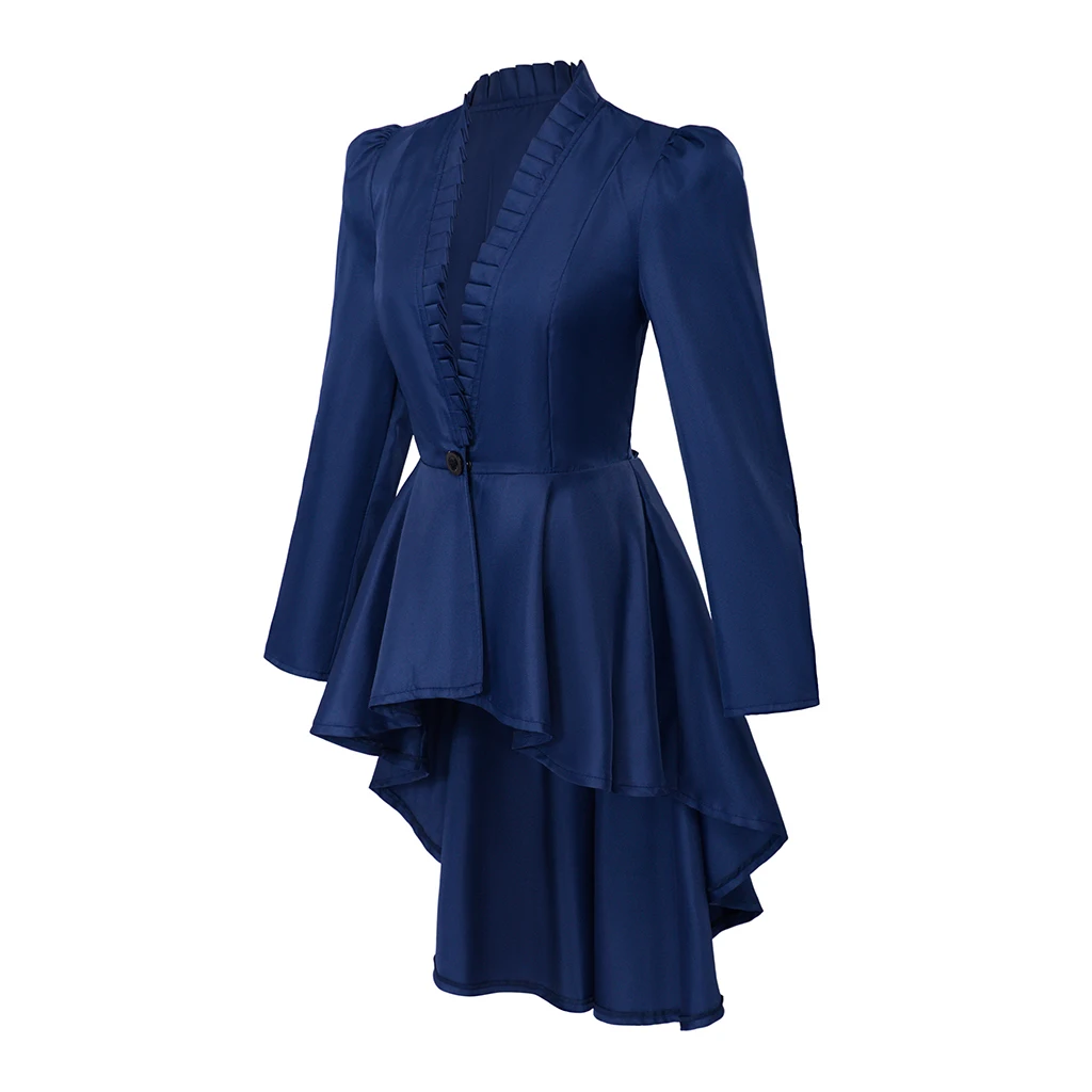 Women\'s Steampunk Victorian Jacket Medieval Renaissance Vintage Gothic Tailcoat Long Sleeve Tuxedo Coat Top