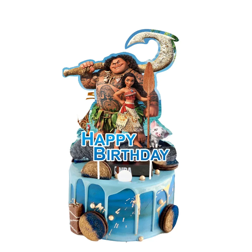 Disney Moana2 Cake Topper Birthday Party Supplies Children's Birthday Cake Topper Decorate Party Disposable Tableware