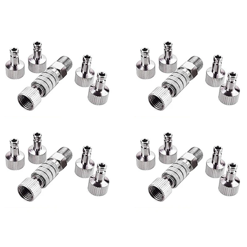 

4X Airbrush Quick Disconnect Coupler Release Fitting Adapter With 20 Male Fitting, 1/8 INCH M-F