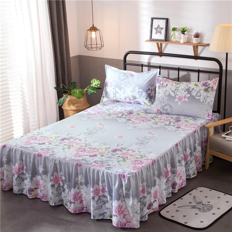 Modern Nordic Lace Mattress Skirt, Vibrant Colors with Reactive Dyeing, Durable Fabric, Long-lasting