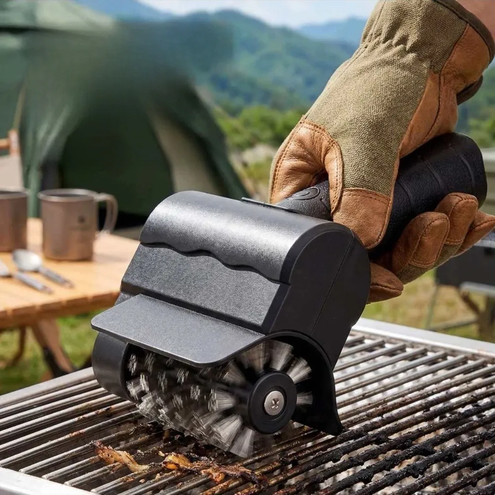 Electric Grill Brush Wireless Stainless Steel Roller Cleaning Brush With USB BBQ Cleaner Brush  For Outdoor Grill Steam