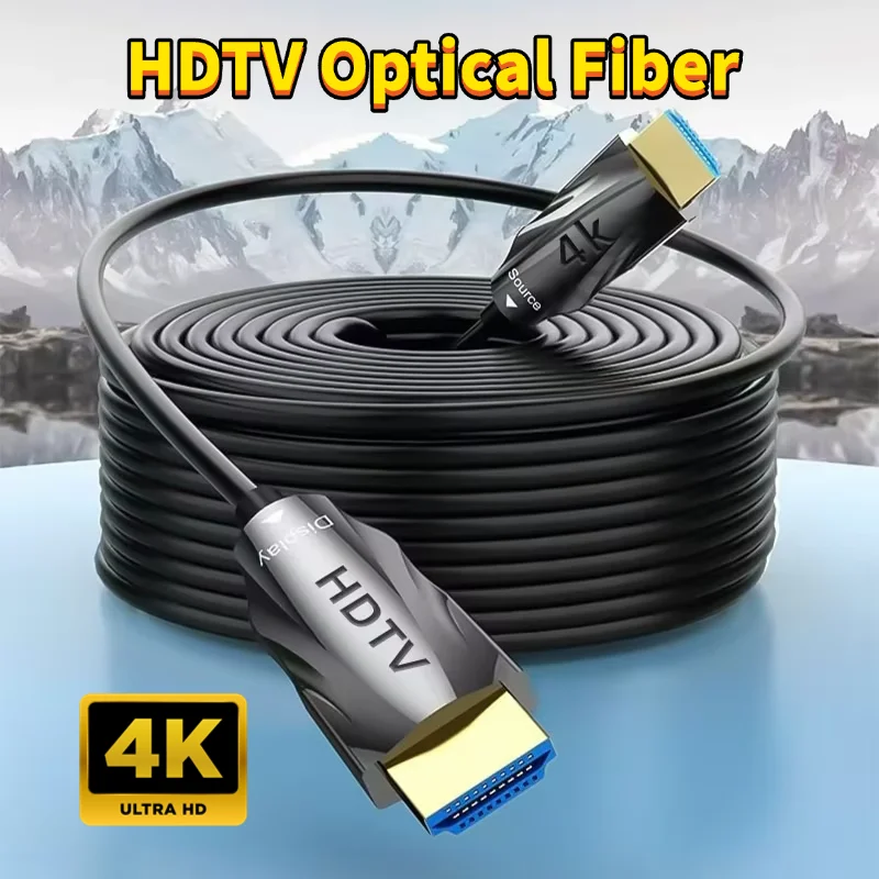 HDTV Optical 4K Fiber 2.0 Cable High Speed Lossless Ultra Full HD Display ARC Audio LCD HDTV PC Laptop PS5 Projector