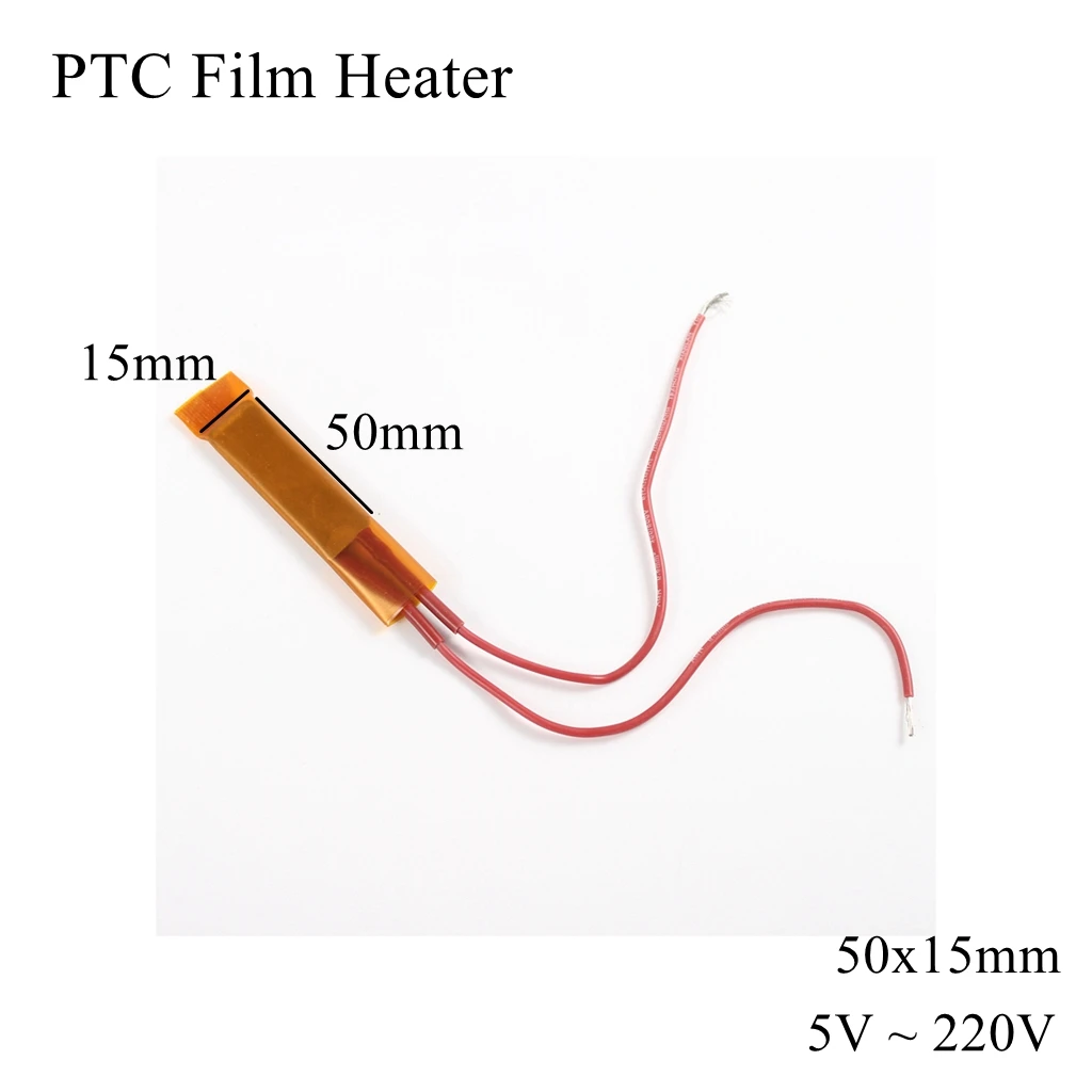 50x15mm 12V 24V 110V 220V PTC Film Heater Element Constant Thermostat Thermistor Ceramic Air Heating Sensor Chip Egg Incubator