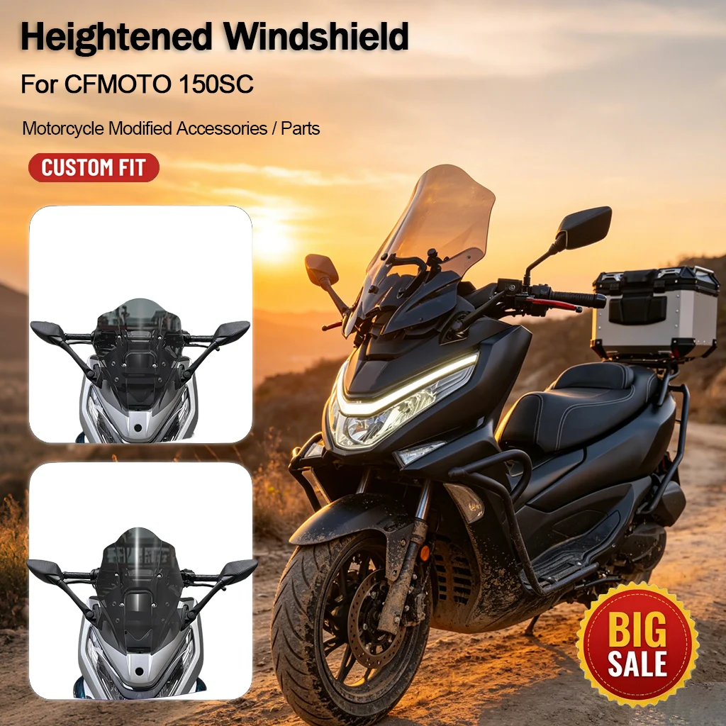 Adjustable Windshield Mirror Relocation Bracket Extension Crossbar Long Rearview Mirror Modified Accessories For CFMOTO 150SC