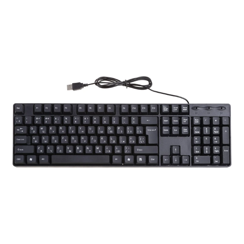 104 keys full size Russian/ English Silent Keyboard Waterproof Office Keyboard for Windows Computer dropshipping