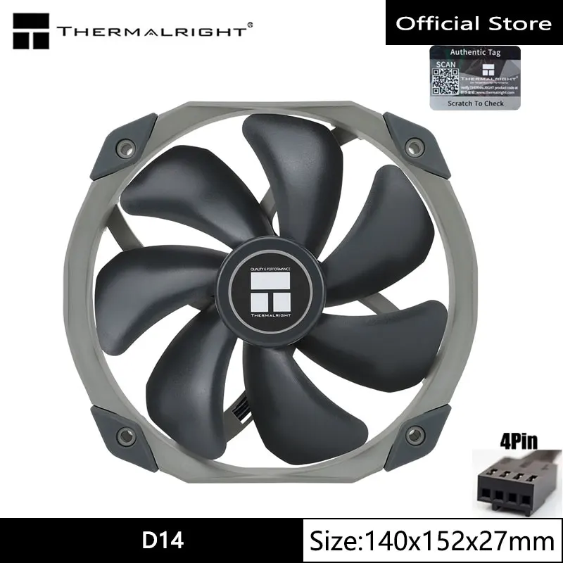 Thermalright TL-D14 140x152x27mm chassis fan 14cm 4pin PWM1500rpm S-FDB bearing computer cooling fan