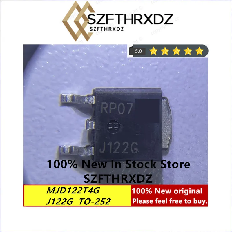 100% NEW ORIGINAL MJD122T4G TO252 J122G TO-252 MJD122G 8A 100V Bipolar Power NPN