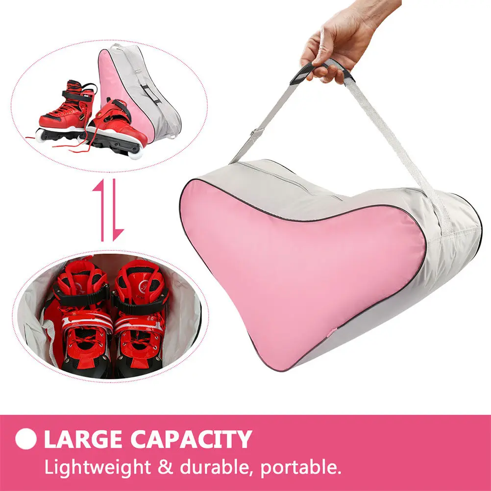 

2Pcs Triangle Shape Roller Skates Tote Bag Heavy Duty Wear Resistant Storage Pouch for Ice Skates Easy Carry Convenient Design