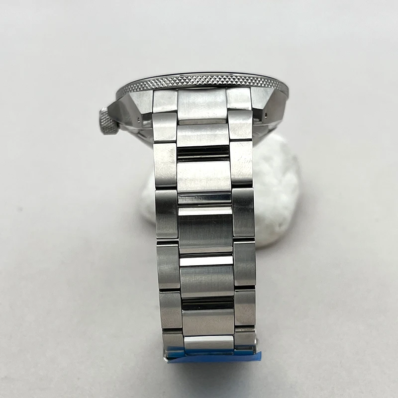 45mm Silver Seiko Samurai King Series Watch Cases Bezel Insert With The Strap Fits NH35 NH36 7S26 Movement Watch Replace Parts