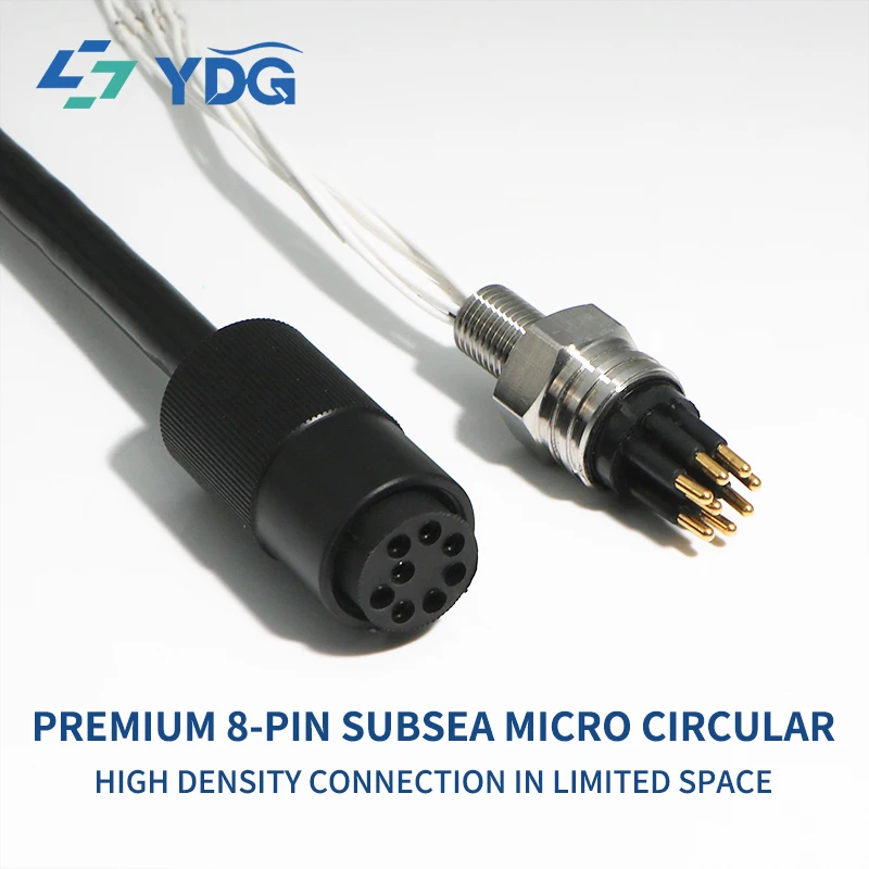 MCIL8F+MCBH8M SubConn Compatible Mating Pair Micro Underwater Connectors Male&Female Gold Plated SS Marine Deep Sea Marine ROV