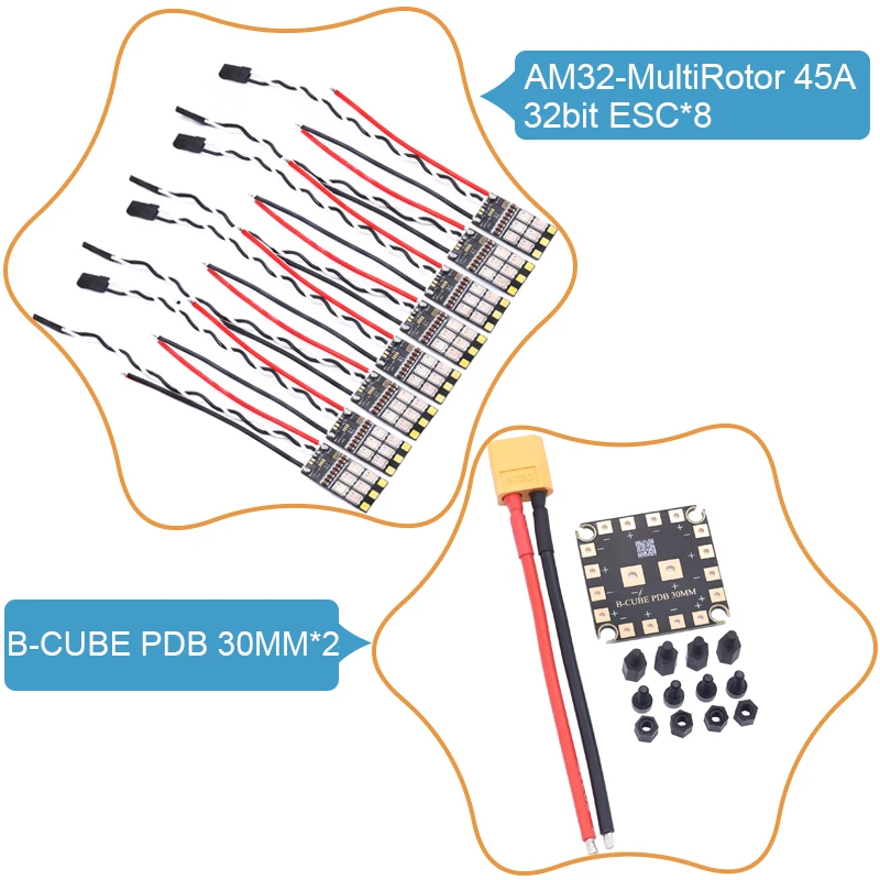 B-CUBE AM32-Multirotore 45A 32bit ESC Supporto 3-6S Supporto motore brushless DShot300 600 PWM FPV F4 722 Controllo di volo